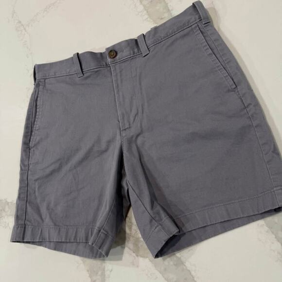J. Crew 7” Flex Chino Flat Front Shorts Men's 31 Gray Cotton Preppy Minimalist - Picture 2 of 7